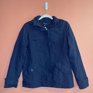 Land’s End Zipper-Up Hooded Windbreaker Womens Size S